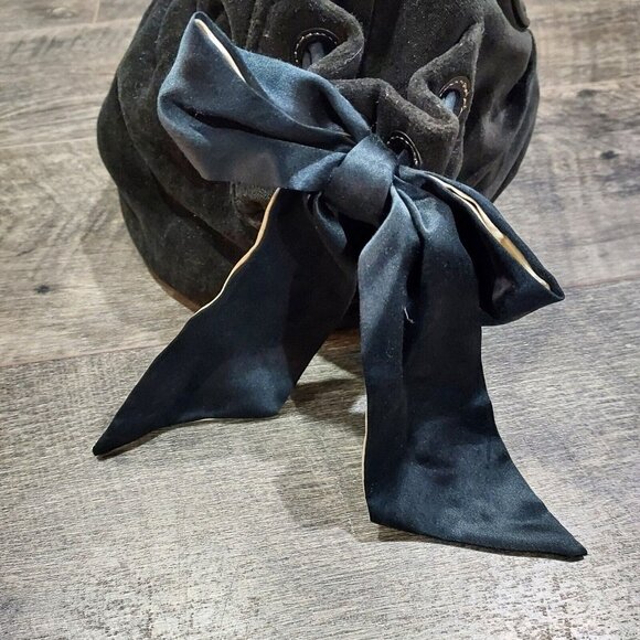 Juicy Couture Bag Y2K Velvet Black 2002 CA16396 (Royal Juicy) Baguette Embrodry - Picture 7 of 14